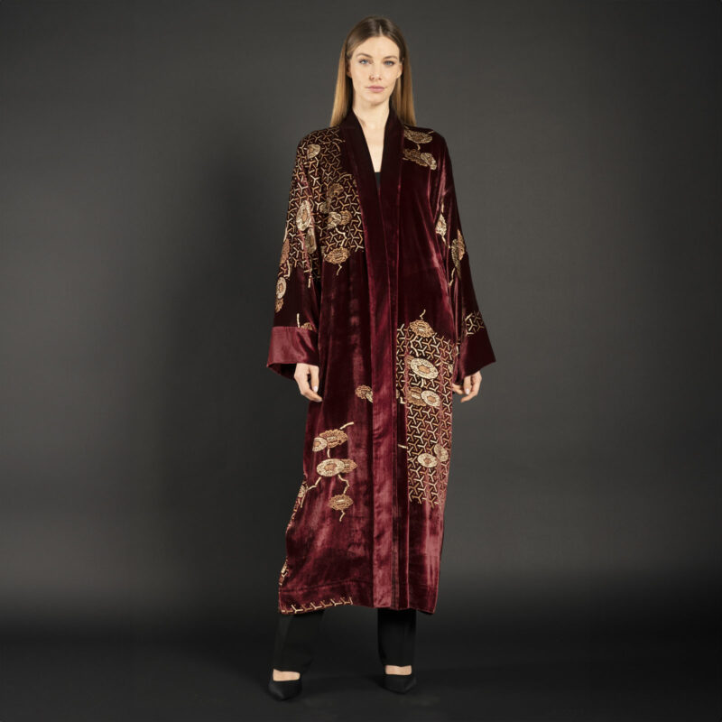 Fortuny printed velvet evening coat