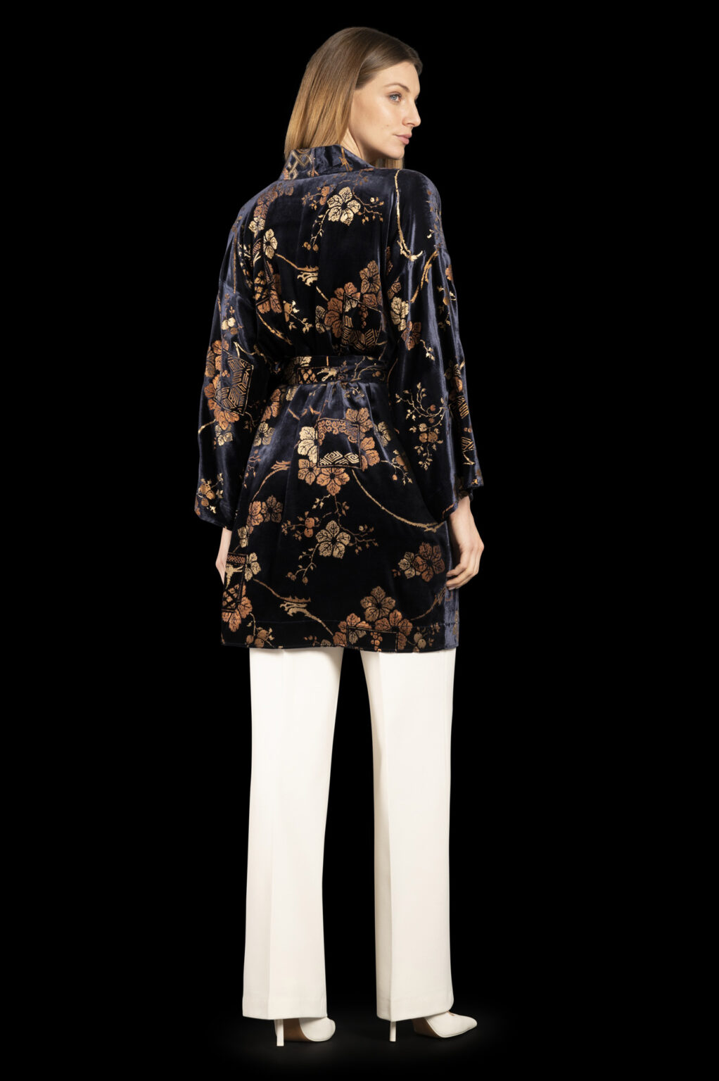 Isabel | Printed velvet Kimono Coat
